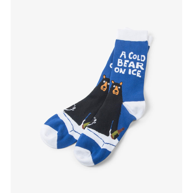 Little Blue House - a Cold Bear on Ice Mens Crew Socks