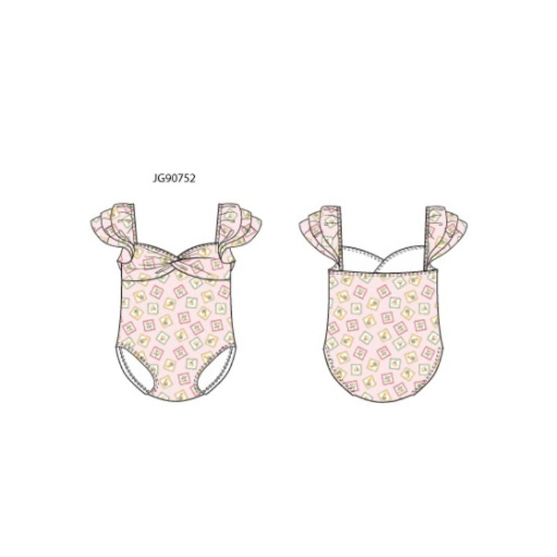 Janie and Jack - Girls K X Pnk Stamp 1pc Swim Sm1