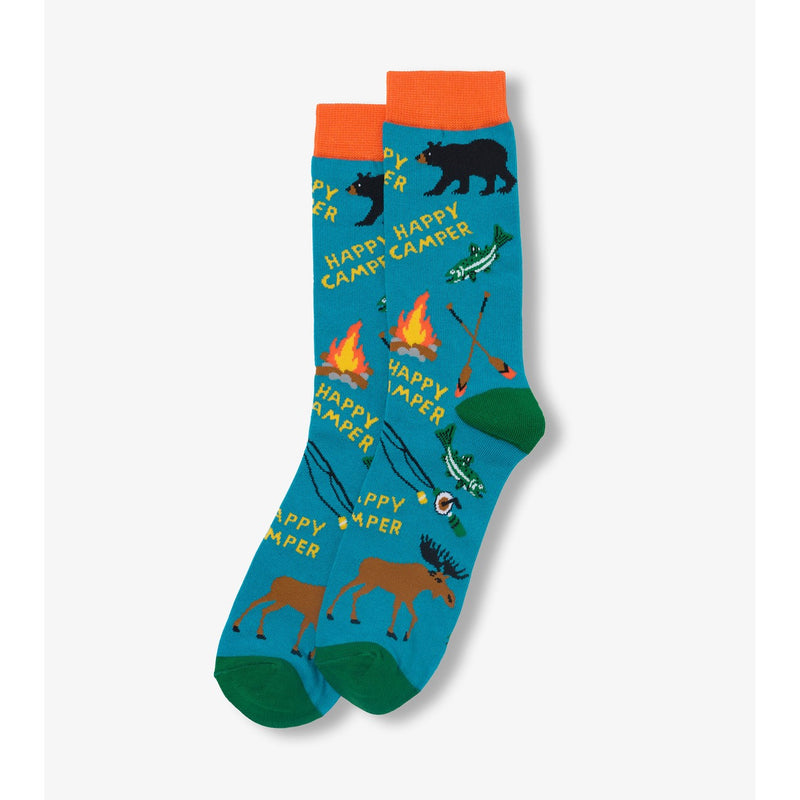 Little Blue House - Happy Retro Camper Mens Crew Socks