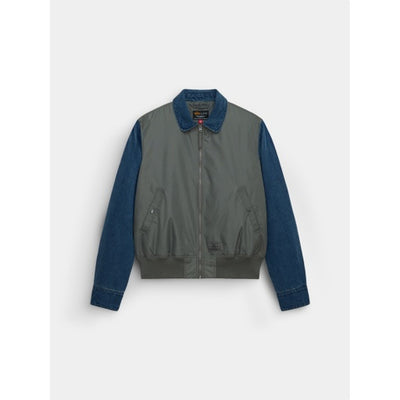 Alpha Industries - Mens Denim Relaxed Mixed Media Flight Jacket
