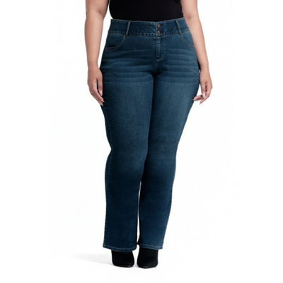 1822 Denim - Womens Plus Size 32" Shapewear High-Rise Bootcut
