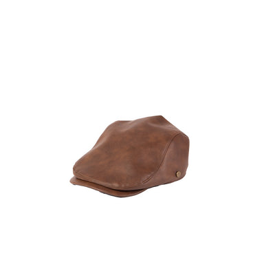 San Diego Hat Company - Frye Mens 6 Panel Faux Leather Newsboy