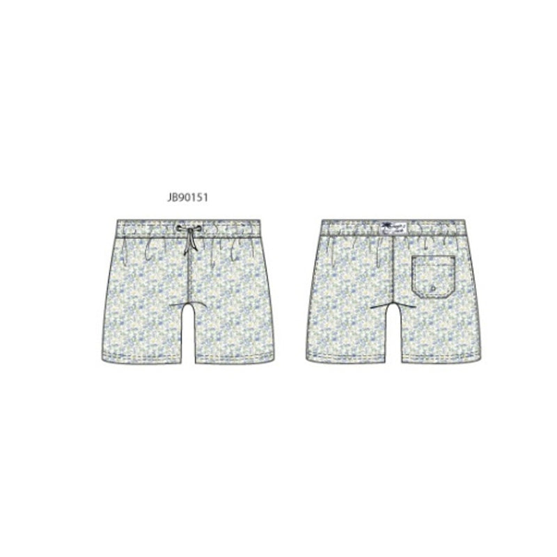Janie and Jack - Boys with Blue Floral Swim Trunk E2