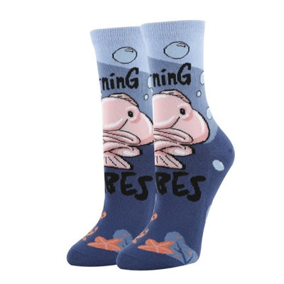 Oooh Yeah - Womens Crew Socks Morning Blob Vibes