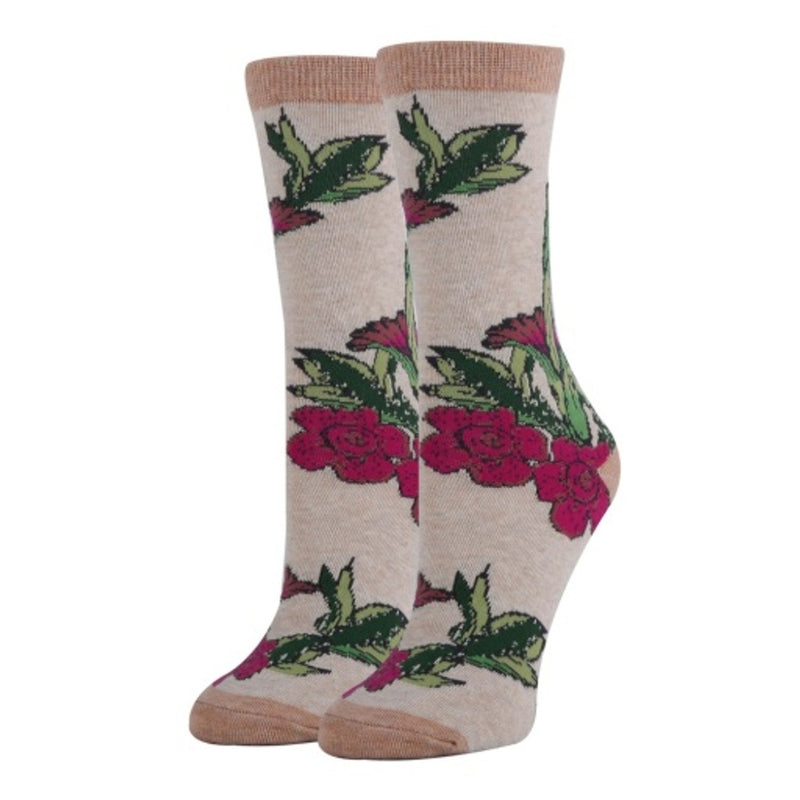 Oooh Yeah - Womens Corpse Floral-Novelty-Women's Crew Socks