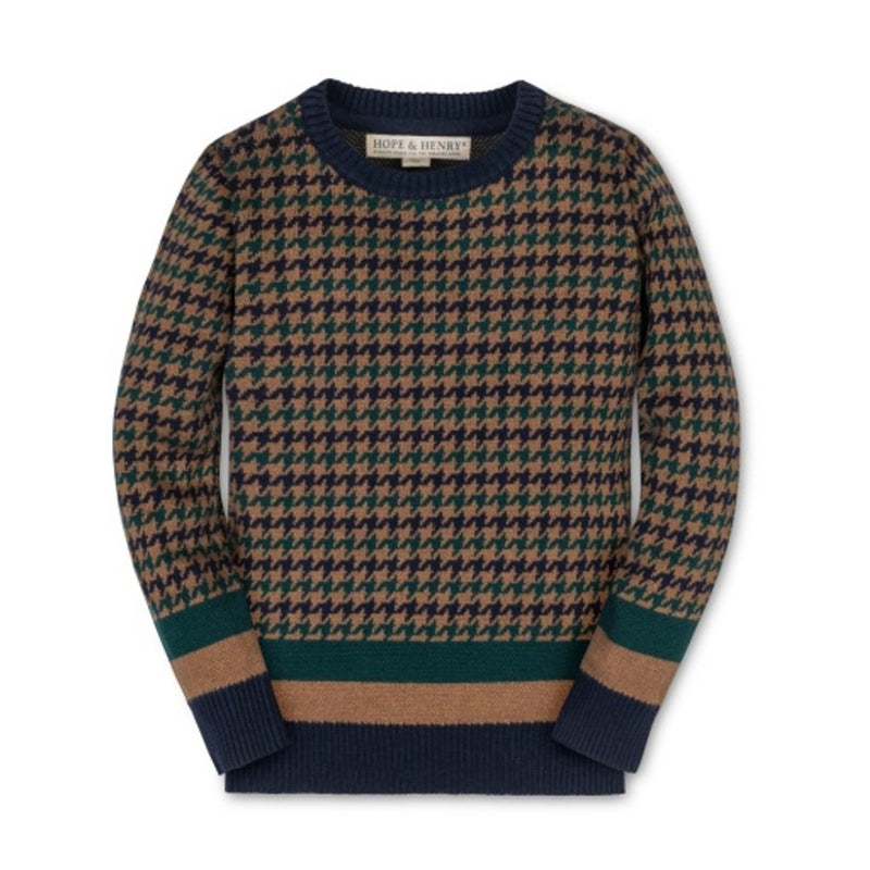 Hope & Henry - Boys Organic Intarsia Crew Neck Sweater