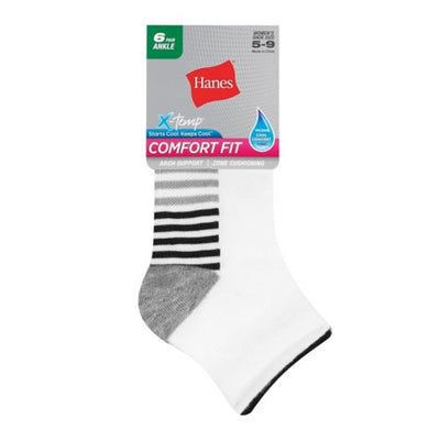 Hanes - Womens Comfort Fit Women's Ankle Socks 6-Pairs