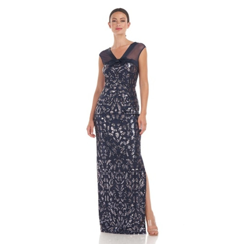 JS Collections - Womens Julianna Bow Column Gown
