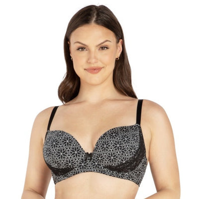 Parfait - Womens Casey Plunge Molded T-Shirt Bra - Black Mosaic