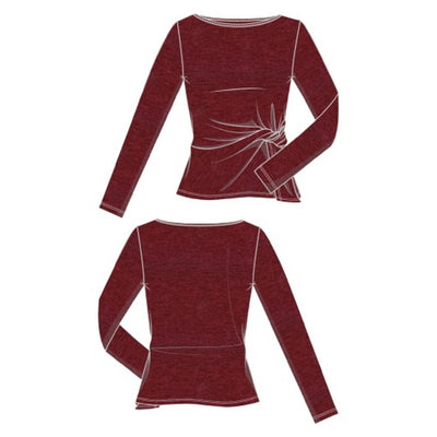 Liverpool Los Angeles - Womens Long Slv Boat Neck Knit Top with Twist Detail