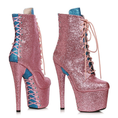 Ellie Shoes - 7" Stiletto Ankle Boot with Corset Detail