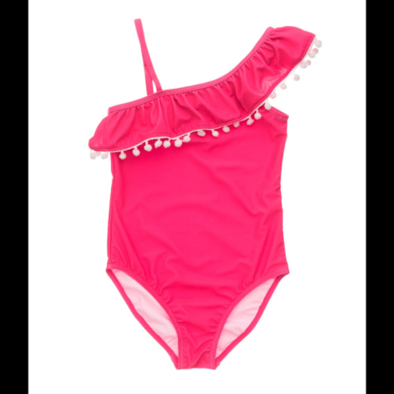 Snapper Rock - Girls Lipstick One Shoulder Frill Swimsuit