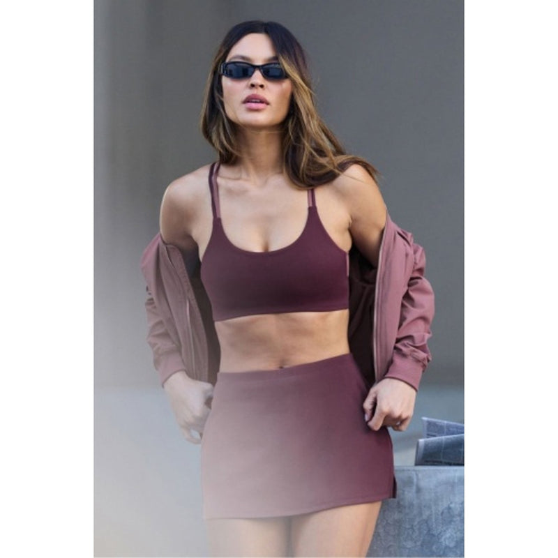 Fabletics - Womens Principal Low Impact Bra - Oxblood/Mushroom Mauve