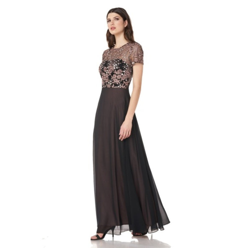 JS Collections - Womens Sequin Embroidered Gown