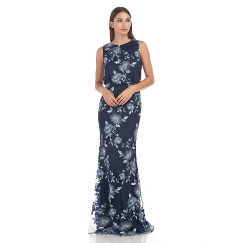 JS Collections - Womens Kali Blouson Mermaid Gown