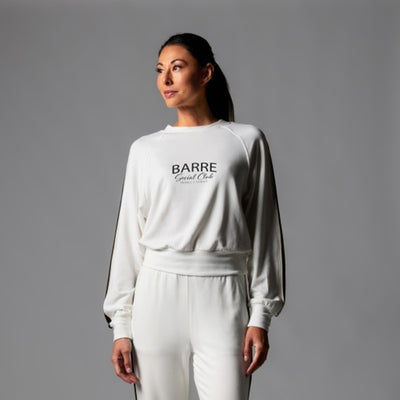 Thirty Three Threads - Unisex Ab Stripe Sweatshirt Coconut Ebn