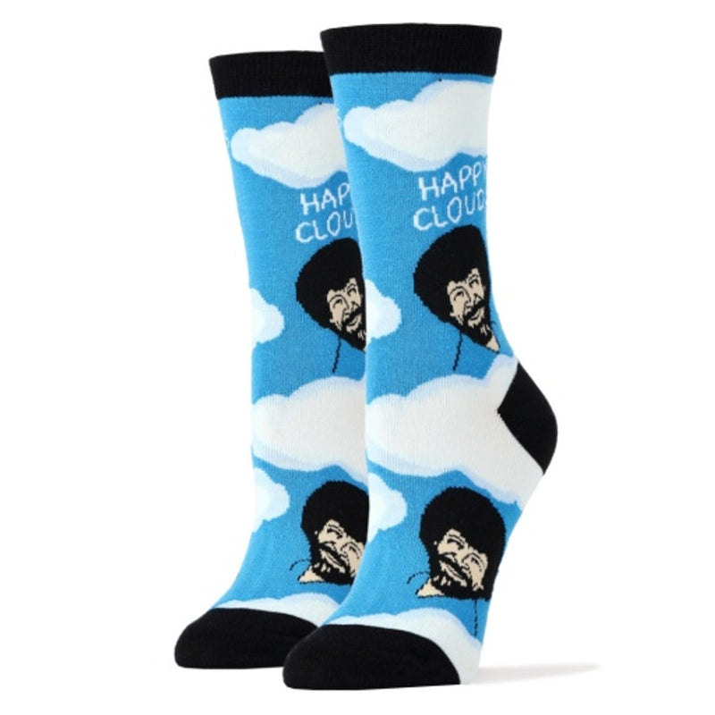 Oooh Yeah - Womens Crew Bob Ross Happy Clouds