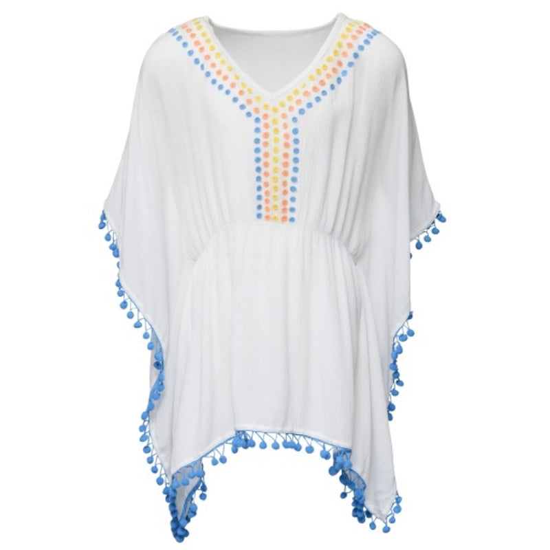 Snapper Rock - Girls White Rainbow Spot Cover Up