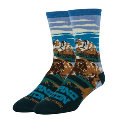 Oooh Yeah - Mens Crew Socks-Grand Teton Bison