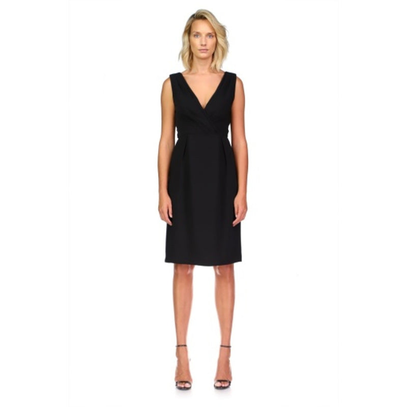 JS Collections - Womens Stretch Crepe V-Neck Sheath