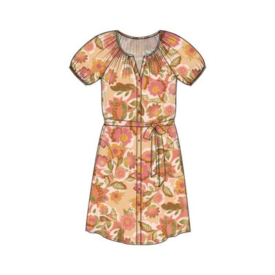 Liverpool Los Angeles - Womens Short Slv Shirred Button Front Woven Dress