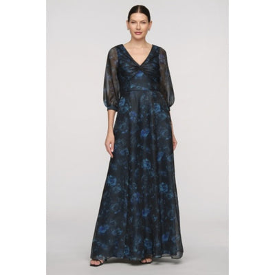 JS Collections - Womens Elani Printed Organza Gown