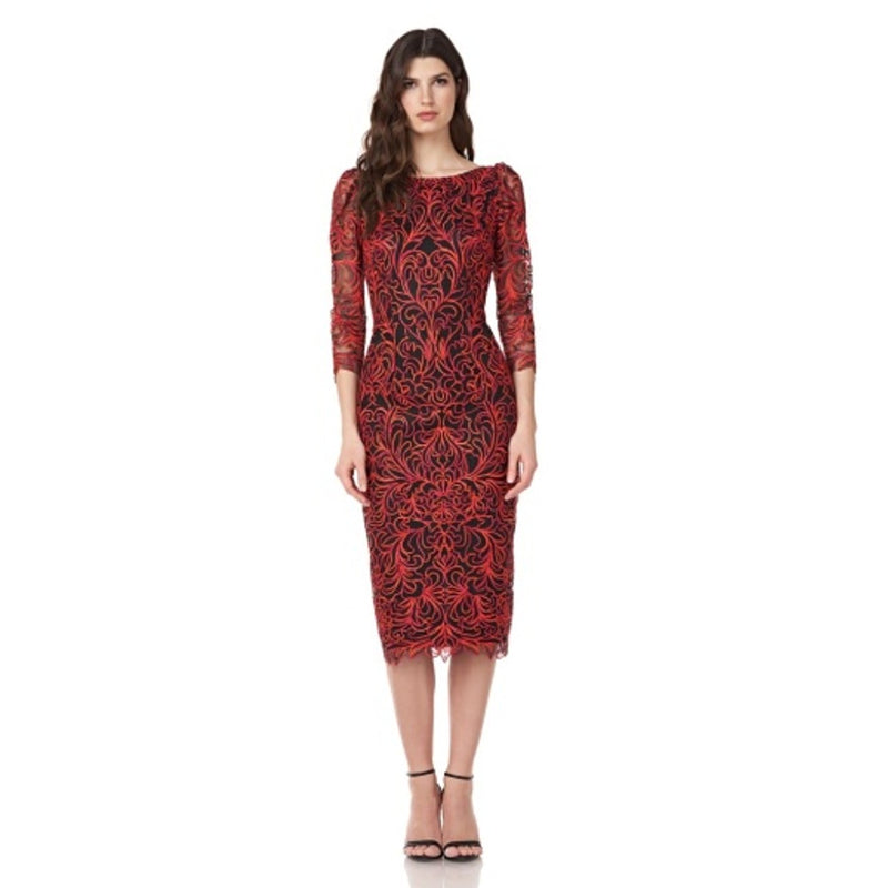 JS Collections - Womens Ombre Soutache Cocktail Dress