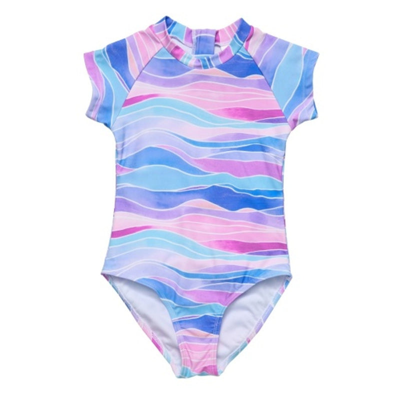 Snapper Rock - Girls Water Hues Short Sleeve Surf Suit