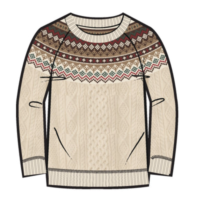 Hope & Henry - Mens Organic Fair Isle Cable Sweater