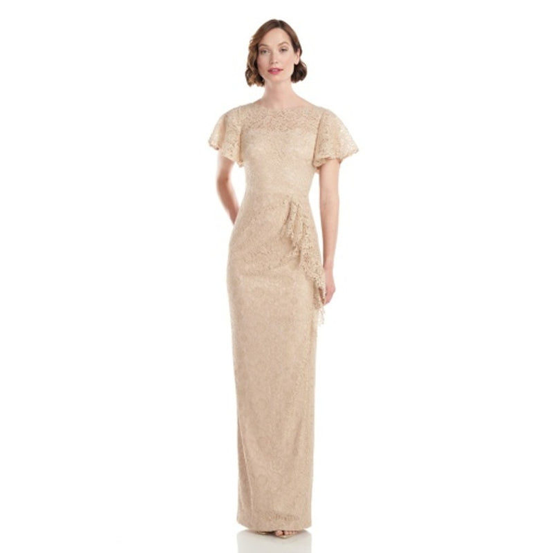 JS Collections - Womens Alma Flounce Column Gown