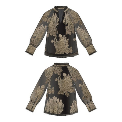 Liverpool Los Angeles - Womens Long Slv Woven Top with Ties