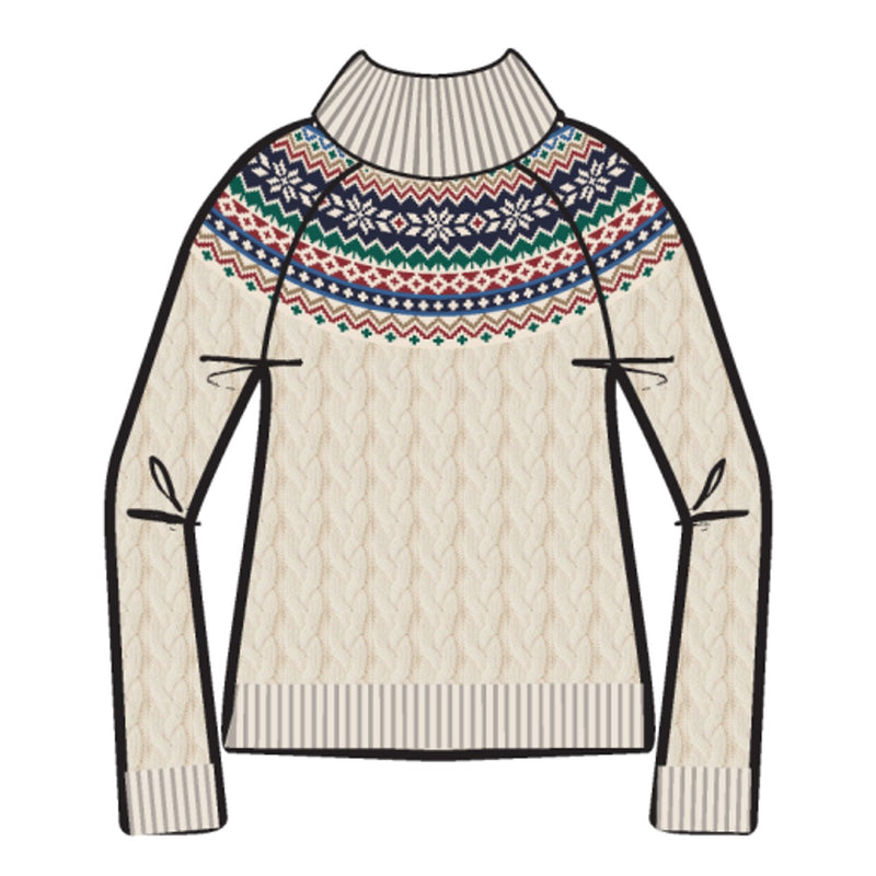 Hope & Henry - Womens Organic Fair Isle Cable Sweater