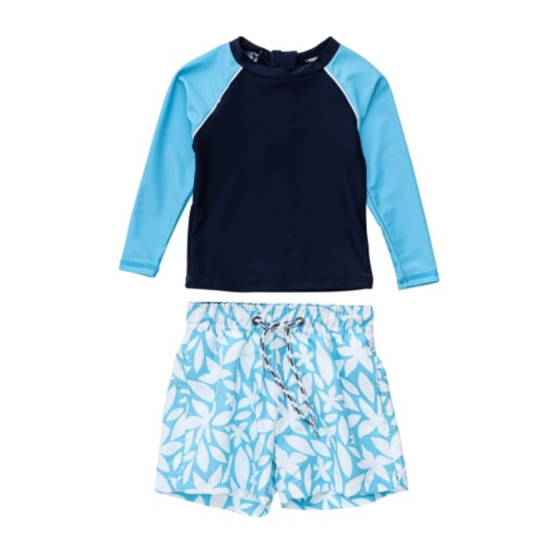 Snapper Rock - Kids Aqua Bloom Baby Long Sleeve Set