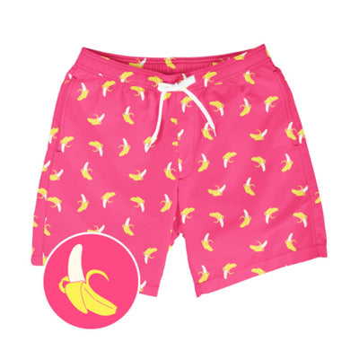 Tipsy Elves - Mens Pink Banana Peel Stretch Swim Trunks