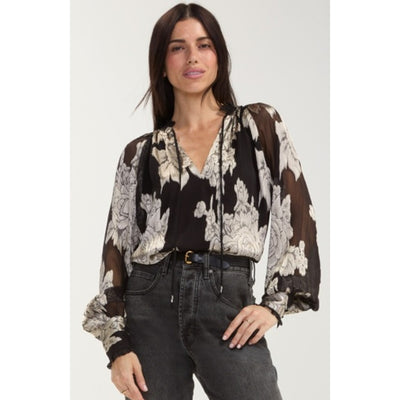 Liverpool Los Angeles - Womens Long Slv Woven Top with Ties