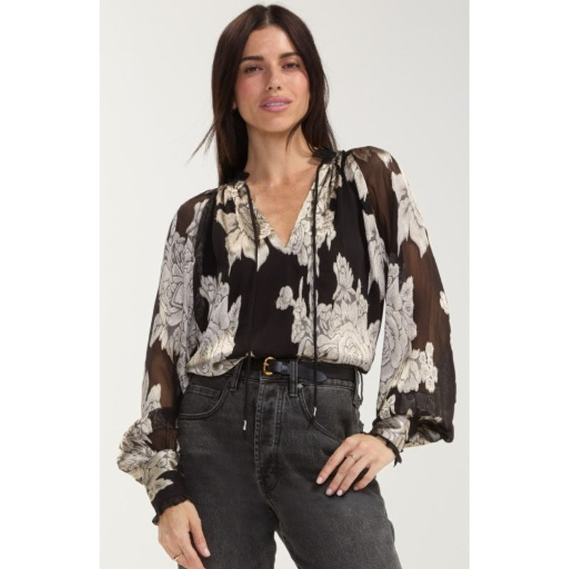 Liverpool Los Angeles - Womens Long Slv Woven Top with Ties
