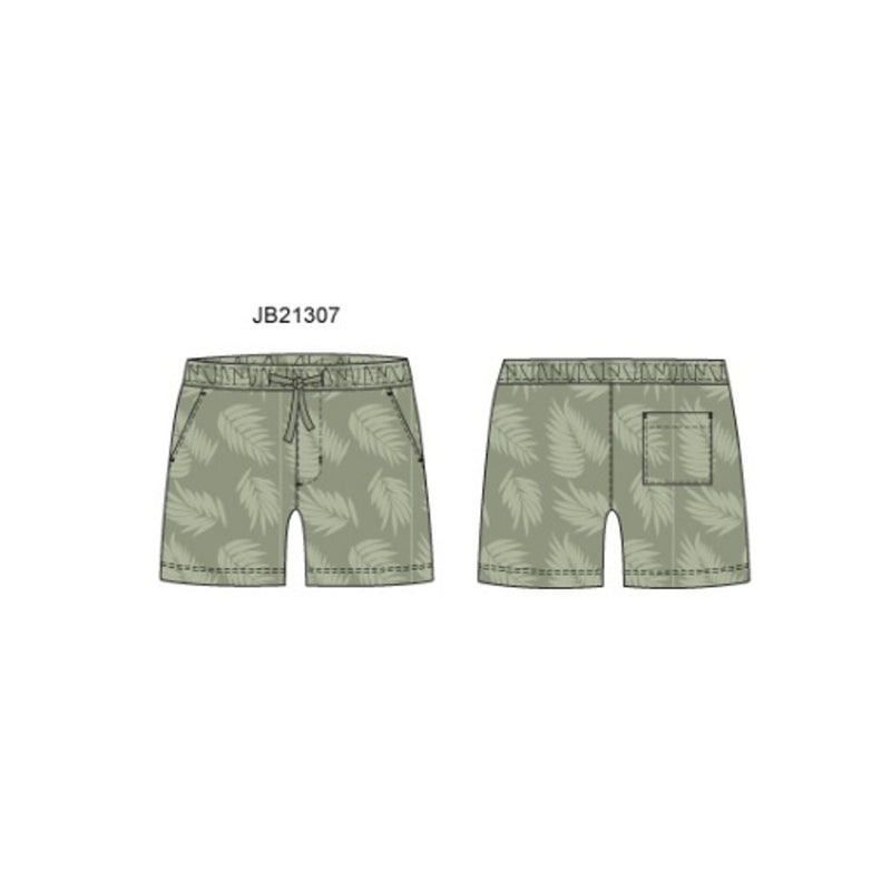 Janie and Jack - Boys K Olive Leaf Loop Terry Po Short Sm2