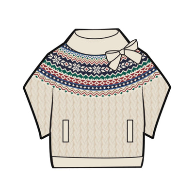 Hope & Henry - Girls Organic Mock Neck Fair Isle Cable Sweater