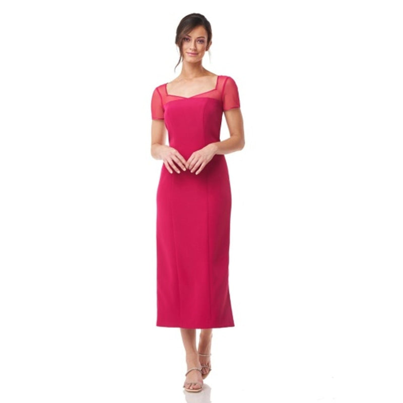 JS Collections - Womens Lorelai Column T-Length Dress