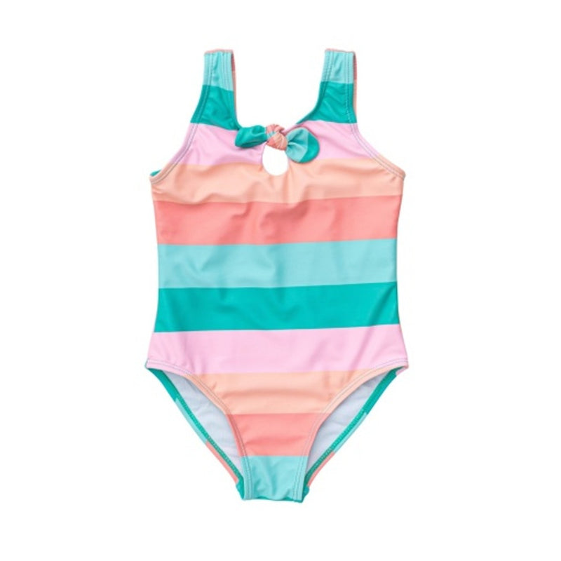 Snapper Rock - Kids Sunset Stripe Bow Swimsuit