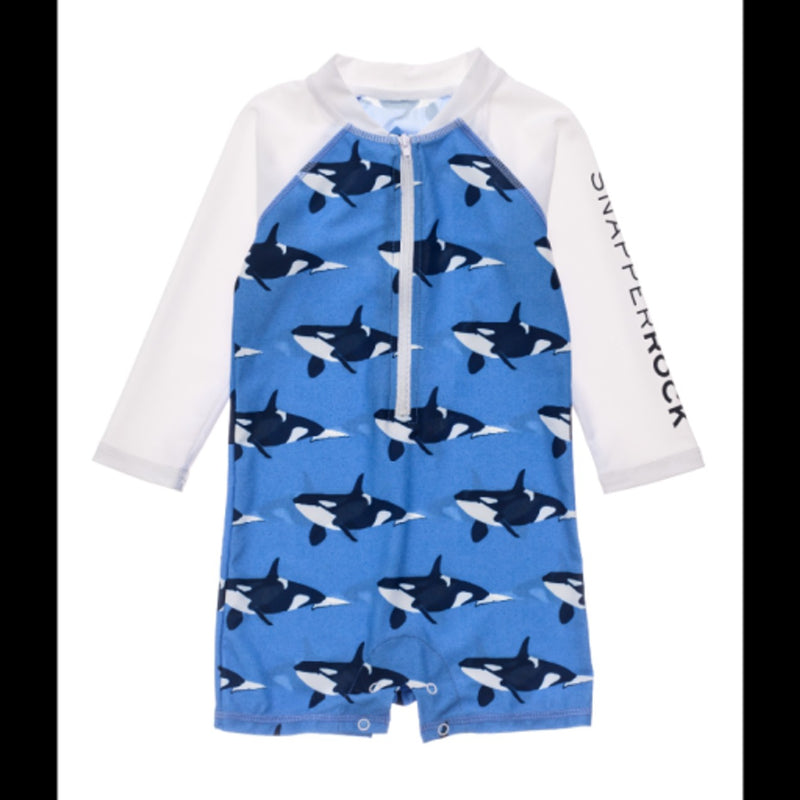 Snapper Rock - Baby Orca Ocean Long Sleeve Sunsuit