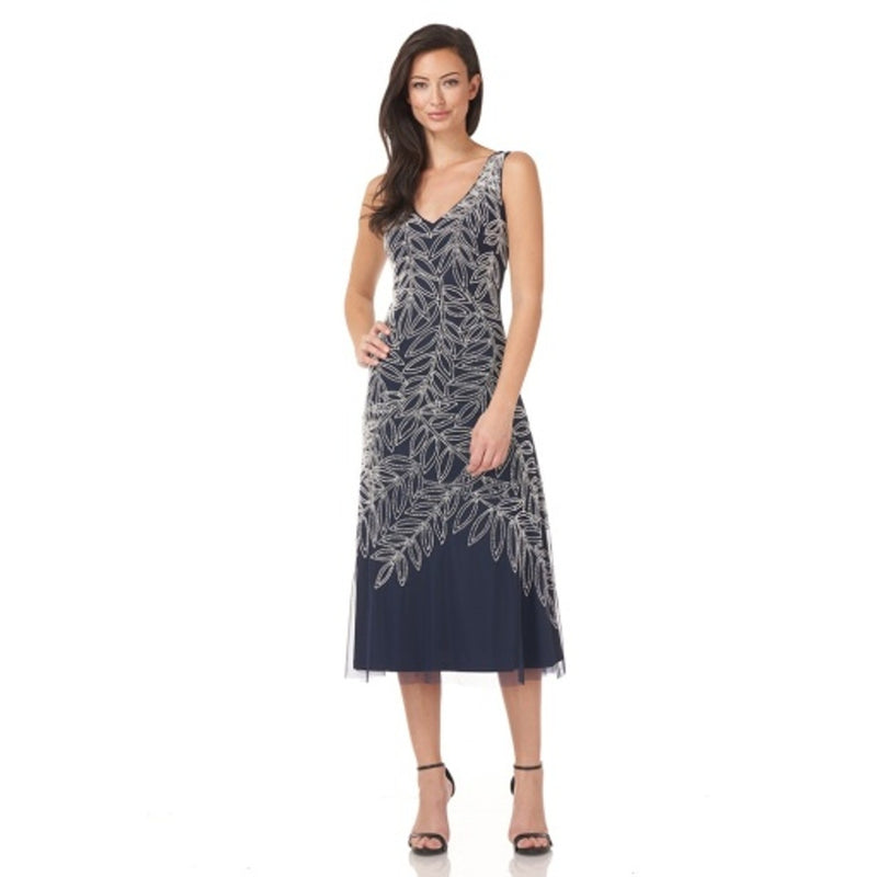 JS Collections - Womens V-Neck Sleeveless Dress