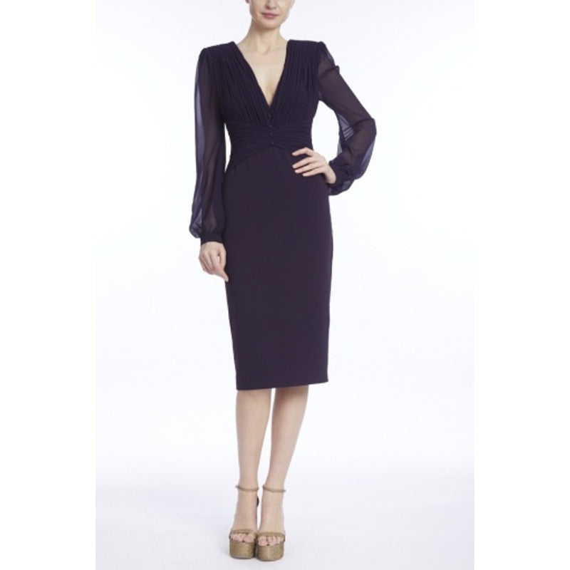 Badgley Mischka - Womens Mini Pleats Deep V