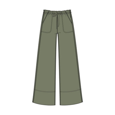 Liverpool Los Angeles - Womens Pull on Wide Leg Crop Trouser 24ins