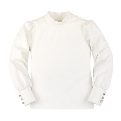 Hope & Henry - Girls Mock Neck Knit Top Made with Organic Cotton