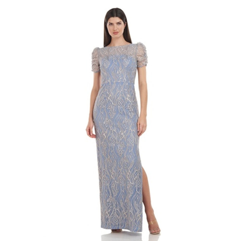 JS Collections - Womens Azalea Bateau Neck Column Gown