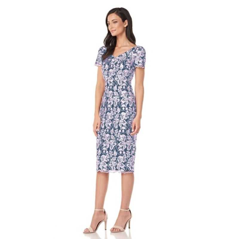JS Collections - Womens Nancy V-Neck Knee Length Dress