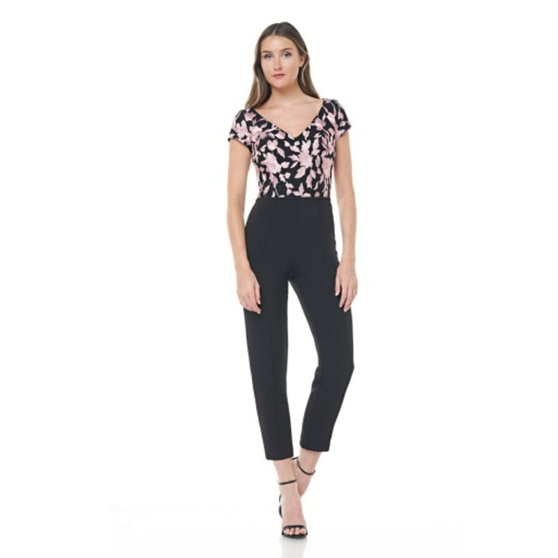 JS Collections - Womens Embroidered Floral Crepe Jump