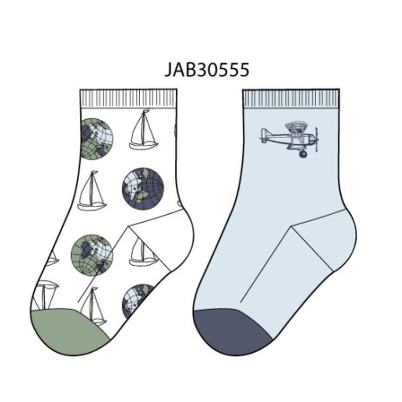 Janie and Jack - Kids B Blu Plane Sock 2pk Spbk