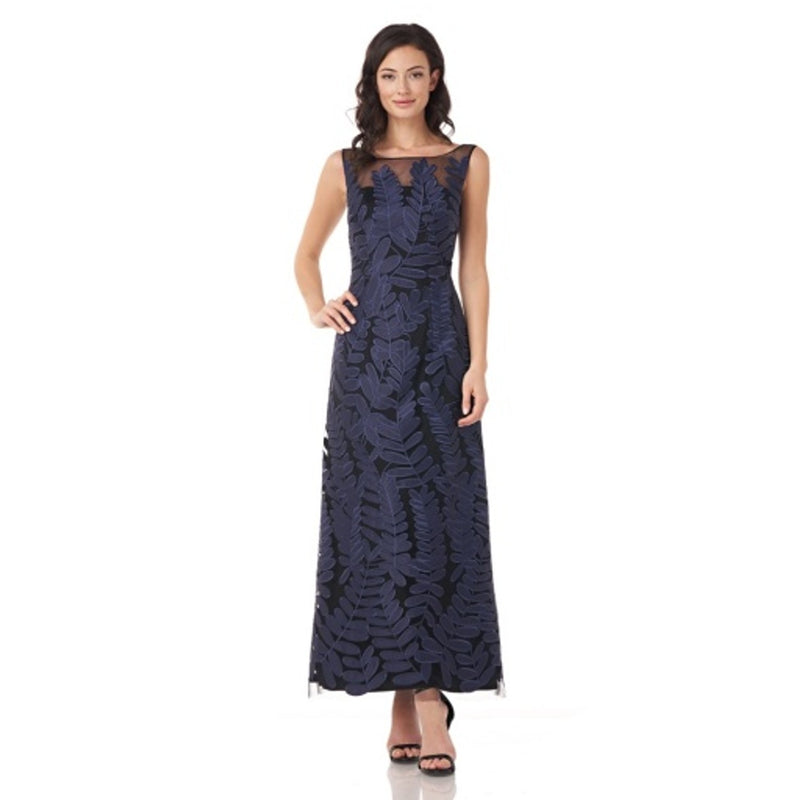 JS Collections - Womens Leaf Embroidered Cocktail
